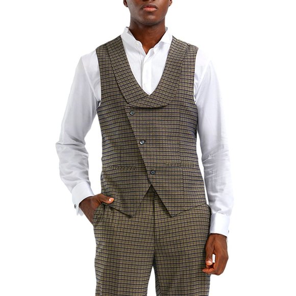 Matching Vest Set By Tazio, Rustic tattersall Pattern - Picture 1 of 2